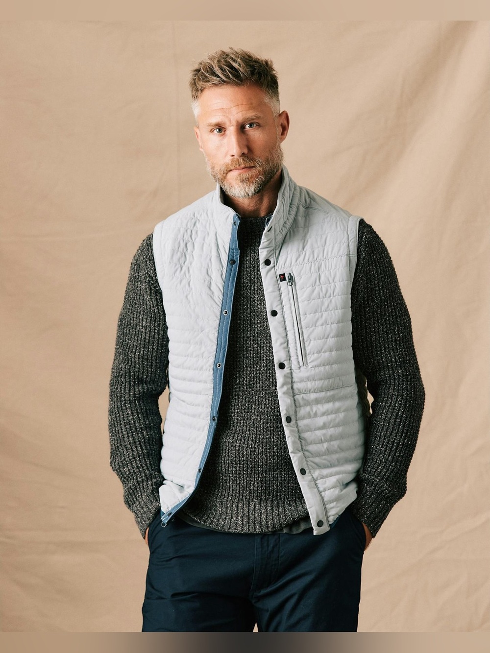 Men’s Relwen Windzip Vest in Ghost Gray